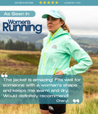 Close-up of Women's Gaia Waterproof Jacket Mint Mist showing lightweight stretch fabric and tailored fit