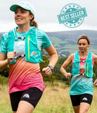 Trail Goddess Atalanta Running Shorts 7 inch - women's high-waisted trail running shorts in midnight black - front view