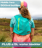 Artemis 5L hydration vest front pockets and storage compartments detail