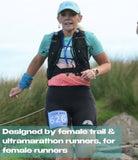 Trail runner wearing Atalanta shorts during mountain run - action shot showing performance fit