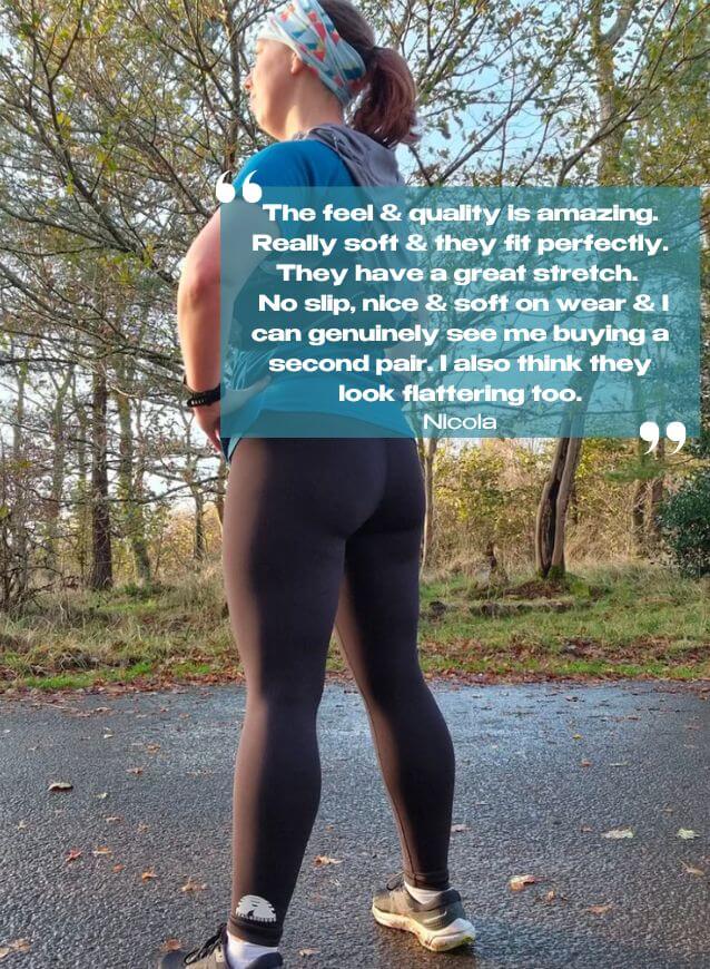 Trail Goddess Luna Leggings - women's trail running tights hidden pocket- detail view